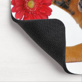 Rottweiler Welpen Hund mit Gerbera Daisy Mousepad (Ecke)