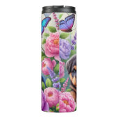 Rottweiler Welpen in Bloom Thermosbecher (Rückseite)