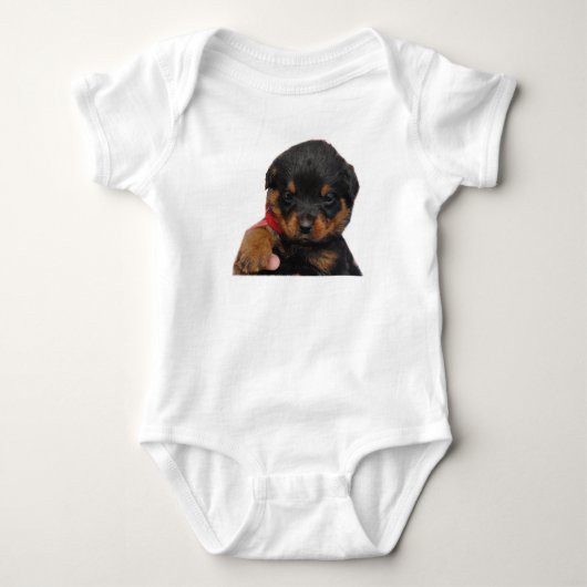Rottweiler Welpen-Rot Baby Strampler (Vorderseite)