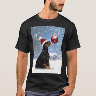 Rottweiler Welpen-Winter-T-Shirt für Männer - T-Shirt