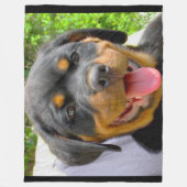 Rottweiler-Welpenflocken Fleecedecke (Vorderseite)