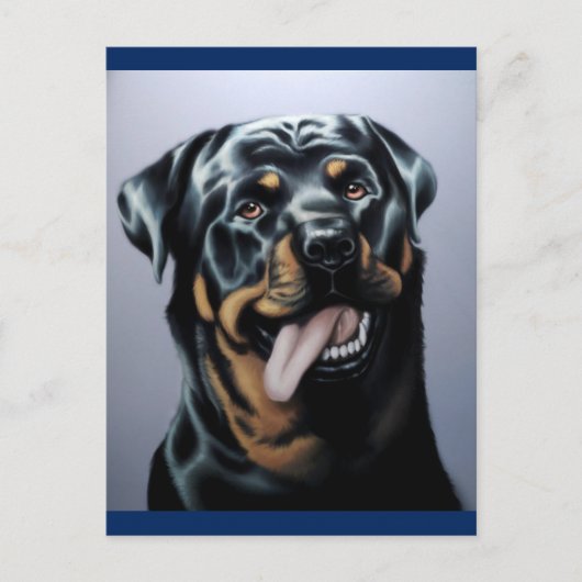 Rottweiler Welpenhund Leere Postkarte (Vorderseite)