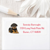 Rottweiler Welpenhund Red Canine Address Label (Insitu)