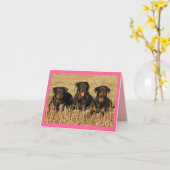Rottweiler Welpenhund Rosa Blanke Notizkarte Karte (Gelbe Blume)