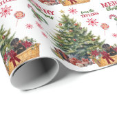 Rottweiler Welpenkörbe unter dem Baum Geschenkpapier (Rolleneckpunkt)