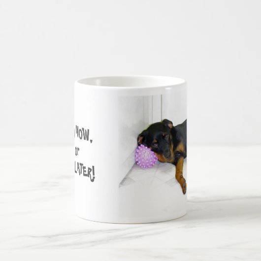 Rottweiler-Welpenspiel jetzt oder bezahlen später  Kaffeetasse (Mittel)