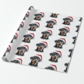 Rottweiler with Santa Hat Geschenkpapier (Ungerollt)
