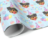 Rottweiler Wrapping Paper in Blue Geschenkpapier (Rolleneckpunkt)