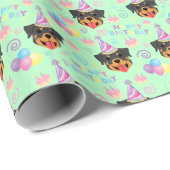 Rottweiler Wrapping Paper in Green Geschenkpapier (Rolleneckpunkt)