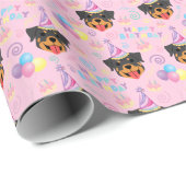 Rottweiler Wrapping Paper in Pink Geschenkpapier (Rolleneckpunkt)