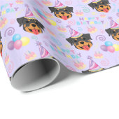 Rottweiler Wrapping Paper in Purple Geschenkpapier (Rolleneckpunkt)