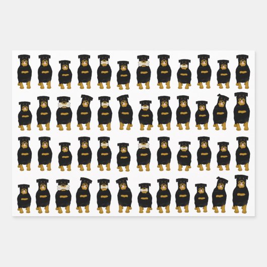 Rottweiler Wrapping Paper Sheets Geschenkpapier Set (Vorderseite)