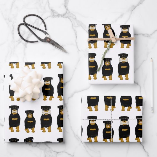 Rottweiler Wrapping Paper Sheets Geschenkpapier Set (Vorderseite)