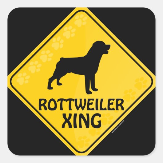 Rottweiler Xing Quadratischer Aufkleber (Vorderseite)