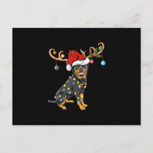 Rottweiler Xmas Geschenk Santas Reindeer Rottweile Postkarte