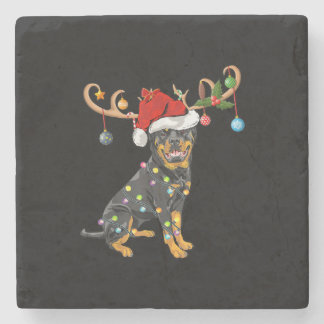 Rottweiler Xmas Geschenk Santas Reindeer Rottweile Steinuntersetzer