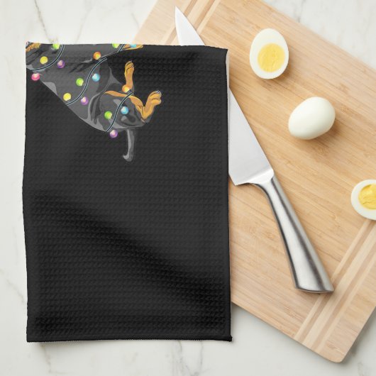 Rottweiler Xmas Geschenk von Santas Rentier Rottwe Geschirrtuch (Viertel Falte)