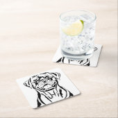 Rottweiler Zeichnend Rechteckiger Pappuntersetzer (Vor Ort)