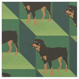 Rottweiler zu den Grünen Kuben Stoff