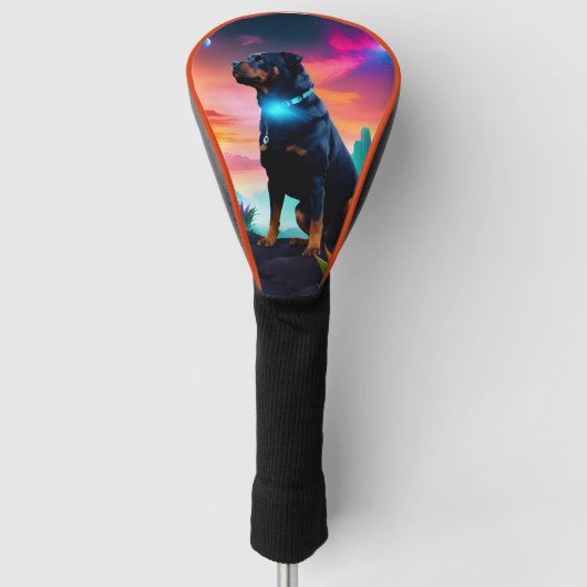 Rottweiler zu einer Alien World Golf Headcover (Vorderseite)