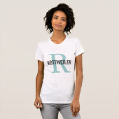 Rottweiler Zucht-Monogramm-Entwurf T-Shirt (Vorne ganz)