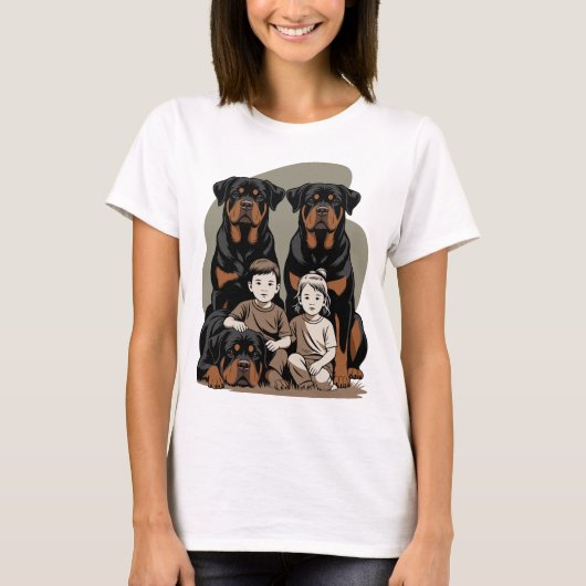 Rottweilers, Family Guards T-Shirt (Vorderseite)