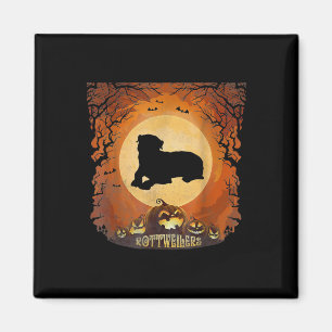 Rottweilers Full Moon Animal Silhouette Halloween Magnet