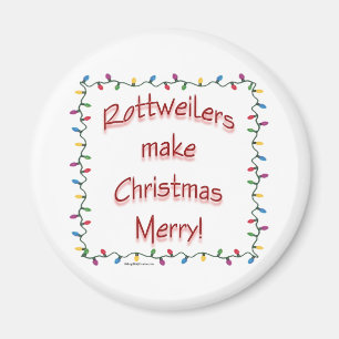 Rottweilers machen Weihnachten fröhlich - Magnet