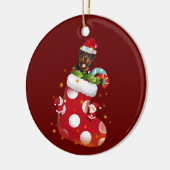 Rottweilers mit Hat Socken Weihnachten Keramik Ornament (Links)