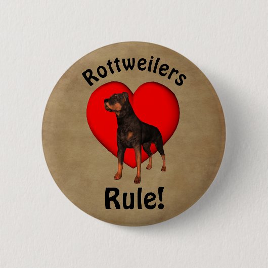 Rottweilers Regel Hund Lover Button (Vorderseite)