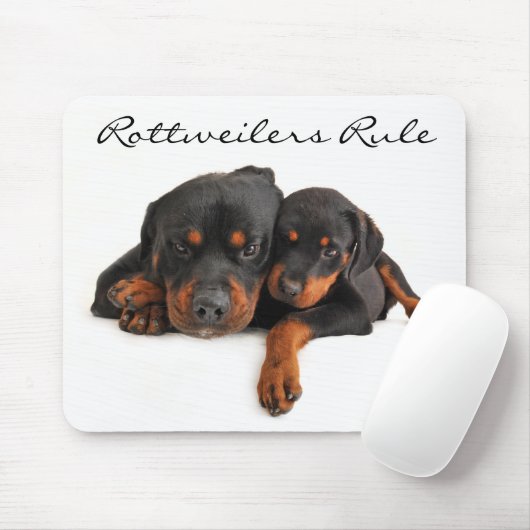Rottweilers Rule Mama und Welpe Rottweiler Mousepa Mousepad (Mit Mouse)