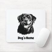 Rottweilers Schwarz-Weiß-Silhoutte Mousepad (Mit Mouse)