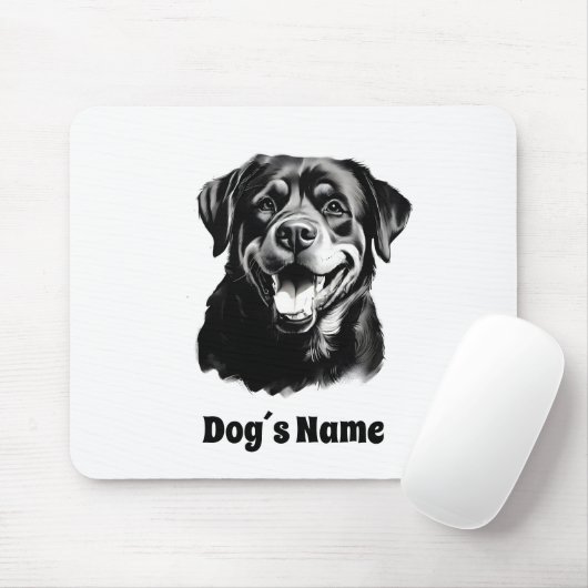 Rottweilers Schwarz-Weiß-Silhoutte Mousepad (Mit Mouse)