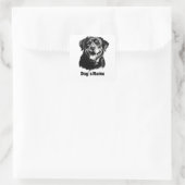 Rottweilers Schwarz-Weiß-Silhoutte Quadratischer Aufkleber (Tasche)