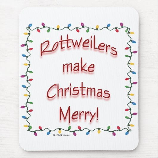 Rottweilers Weihnachten froh machen Mousepad (Vorne)