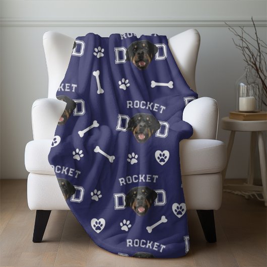 Rottweiller Vater, Navy Blue Individuelle Name Wie Fleecedecke