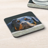 Rottwelier Getränkeuntersetzer (Linke Seite)