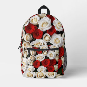 RotundWeißeRosen Bedruckter Rucksack