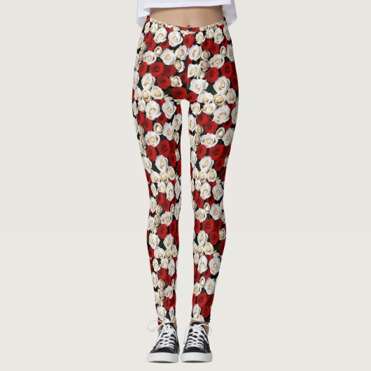RotundWeißeRosen Leggings (Vorderseite)