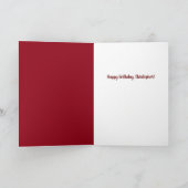 RotVelvet Birthday Cake mit glühender Lit-Kerze Karte (Innenseite)