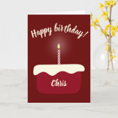 RotVelvet Birthday Cake mit glühender Lit-Kerze Karte (Gelbe Blume)