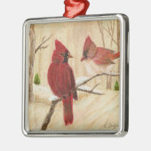 Rotvögel Ornament Aus Metall (Links)