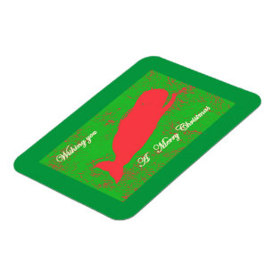 Rotwal auf grünem Weihnachtsmagnet Magnet