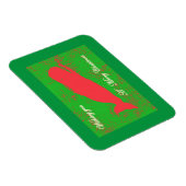 Rotwal auf grünem Weihnachtsmagnet Magnet (Rechte Seite)