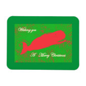 Rotwal auf grünem Weihnachtsmagnet Magnet (Horizontal)