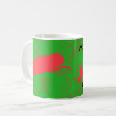 Rotwal, grüne frohe Weihnachtsfeier Tasse (Vorderseite Links)