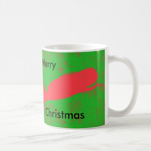 Rotwal, grüne frohe Weihnachtsfeier Tasse (Rechts)