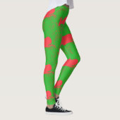 Rotwale auf Grün Leggings (Rechts)