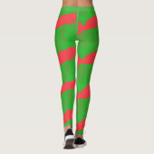 Rotwale auf Grün Leggings (Rückseite)