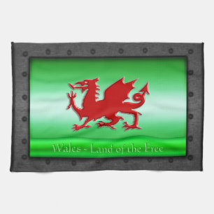 Rotwalisischer Drache, niettierter Stahlrahmen mit Küchentuch